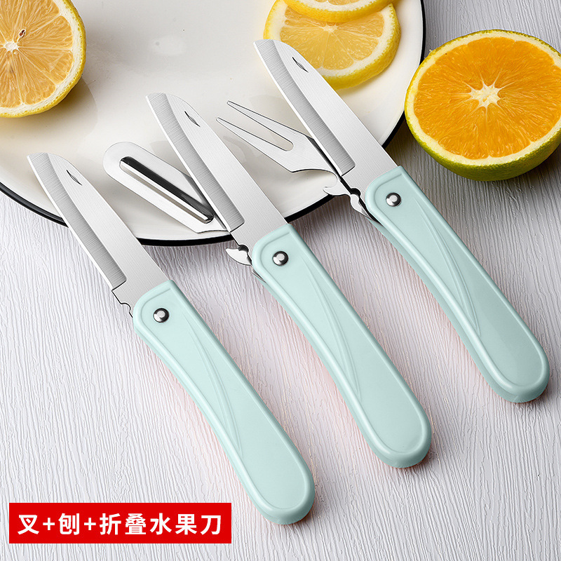 Cuchillo de fruta plegable cuchillo de frutas al aire libre cuchillo de frutas doméstico portátil de acero inoxidable mini dormitorio multifuncional
