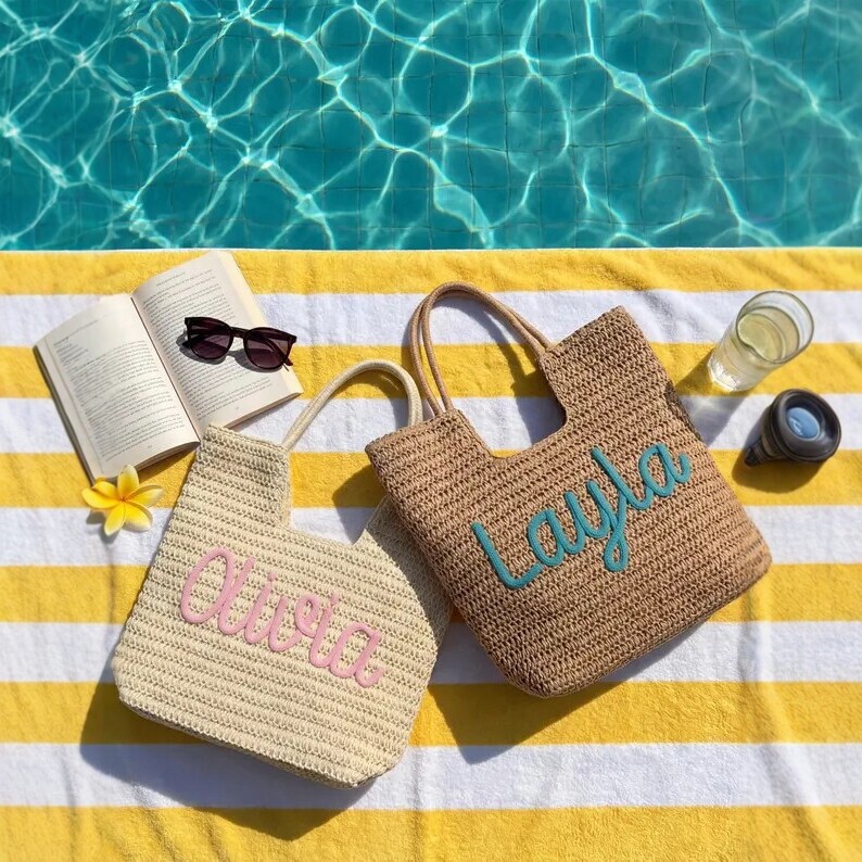 Etsy Personalized Name Beach Travel Shoulder Bag with Name, Bridesmaid Gift, Hand-Held Beach Bag, Handmade Straw Etsy Personalized Name Beach Travel Shoulder Bag with Name, Bridesmaid Gift, Hand-Held Beach Bag, Handmade Straw