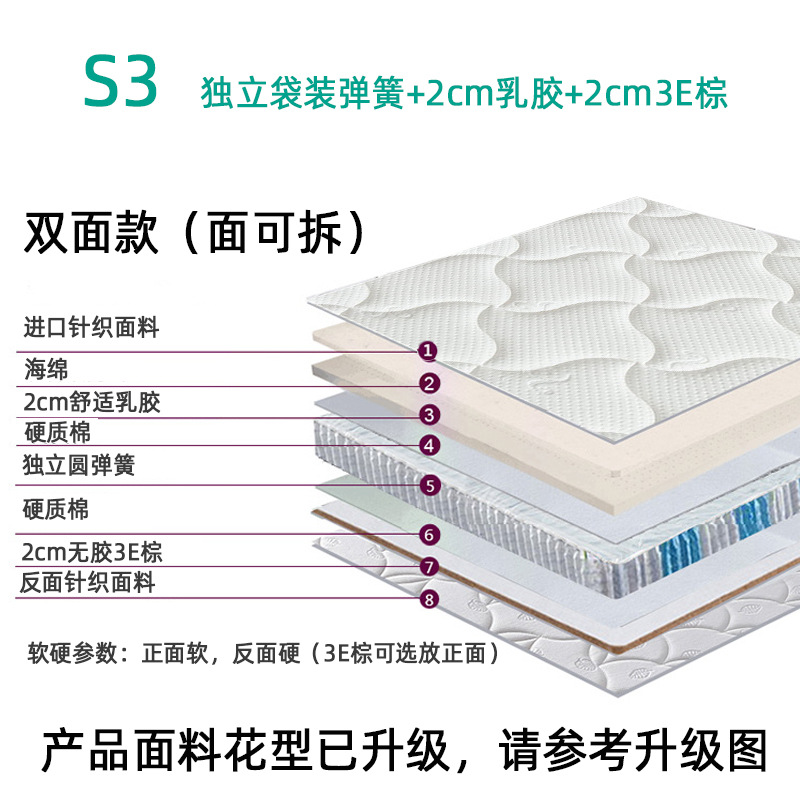 S3独立袋装弹簧+乳胶+3E