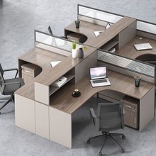 办公桌员工工位简约现代办公室财务双人电脑桌屏风组合职员办公桌