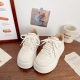 Height-Increasing Thick-Soled White Shoes for Women 2025 New Popular Niche Casual Bread Shoes Versatile Fashionable Student Sneakers