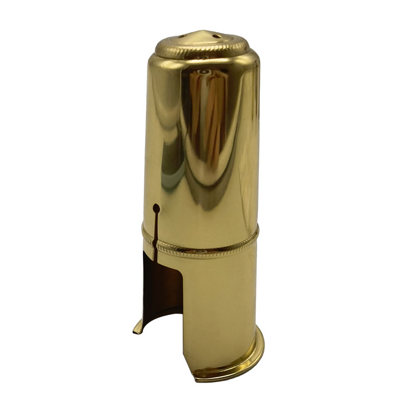 Alto tenor saxofón flauta cabeza tapa protectora de tubo de metal negro Clarinete flauta cabeza cubierta de sombrero de cobre