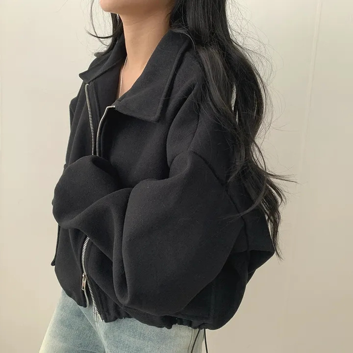 美式复古炸街短款外套女春秋新款宽松显瘦感别致夹克上衣|undefined