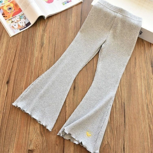 Girls 'summer bell-bottom pants 2025 new style fashionable elastic pants for children and baby slim ice silk pants