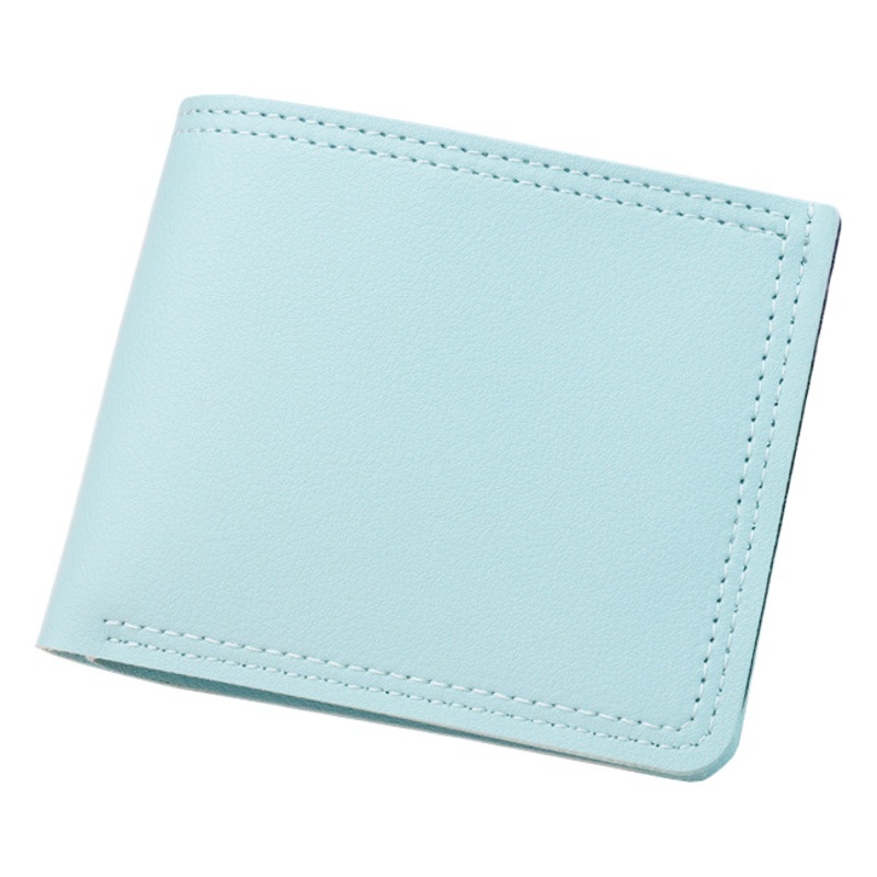 Cartera corta billetera ultrafina de mujer con botón de cremallera monedero de estilo coreano billetera de mujer