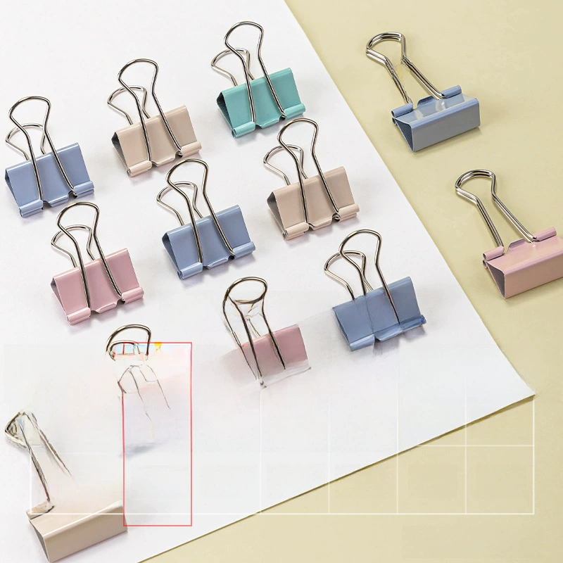 Зажимы для бумаги (Deli) 8551A/52A/53A/54A/55A/56A и 8520A/21A/29A, наборы длинного хвоста многократного счёта