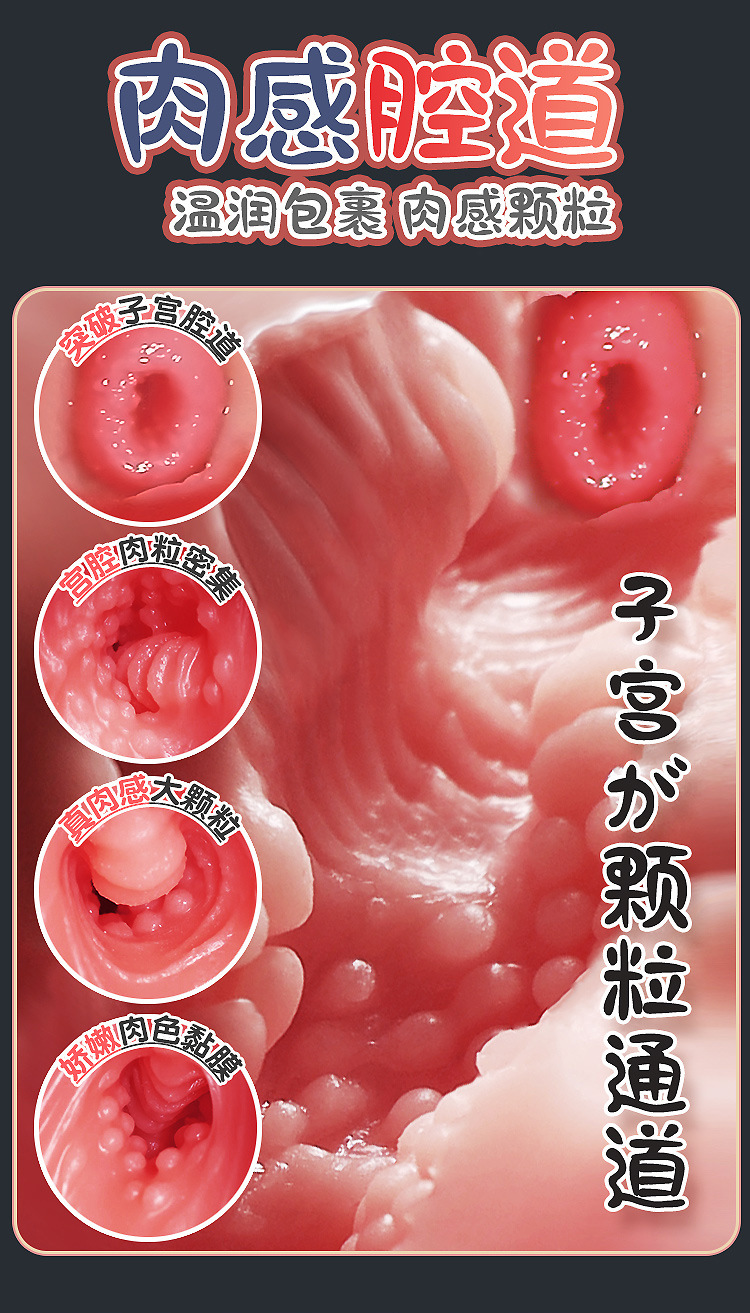 Jiuai Male Masturbation Device TPE Manual Realistic Textured Adult Toy — detail image 2