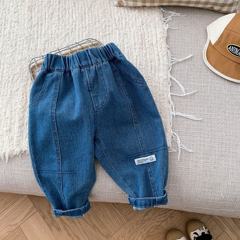 Nuevos pantalones infantiles de primavera y otoño jeans para niños pequeños y medianos pantalones casuales de color sólido Harlan
