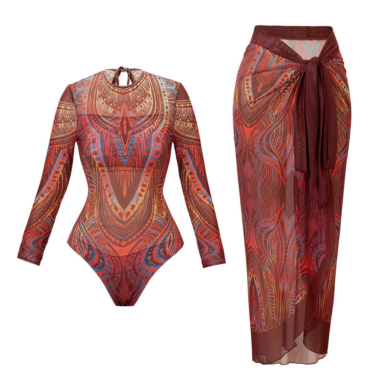 Пляжный костюм, ретро пляжное платье, комплект, стиль высокого качества