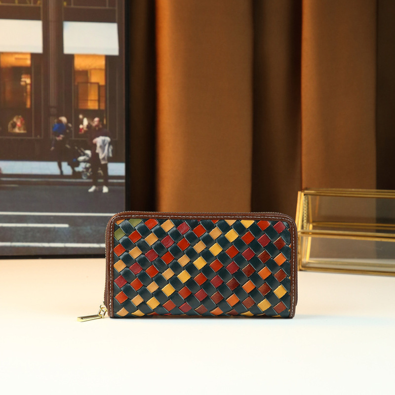Fashionable Long Woven Multi-Layer Clutch Bag, Retro Multi-Functional Women's Versatile Coin Purse for Going Out Fashionable Long Woven Multi-Layer Clutch Bag, Retro Multi-Functional Women's Versatile Coin Purse for Going Out