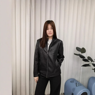 European and American Motorcycle Style Leather Jacket Men's Spring Loose Vertical Collar Top Korean Fashionable Motorcycle plus size Leather Jacket