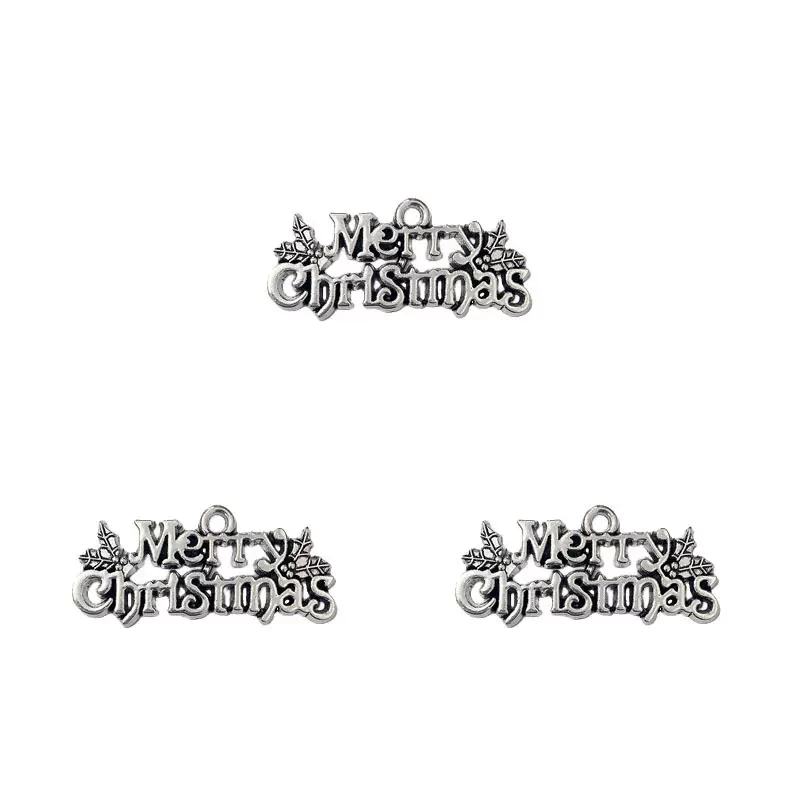 DIY 锌合金是 圣诞节 英文字母挂件 欧美畅销 项链手链钥匙扣吊坠