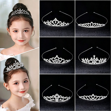 Diadema de Corona con Pedrería para Niñas de Aleación para Fiestas image 3