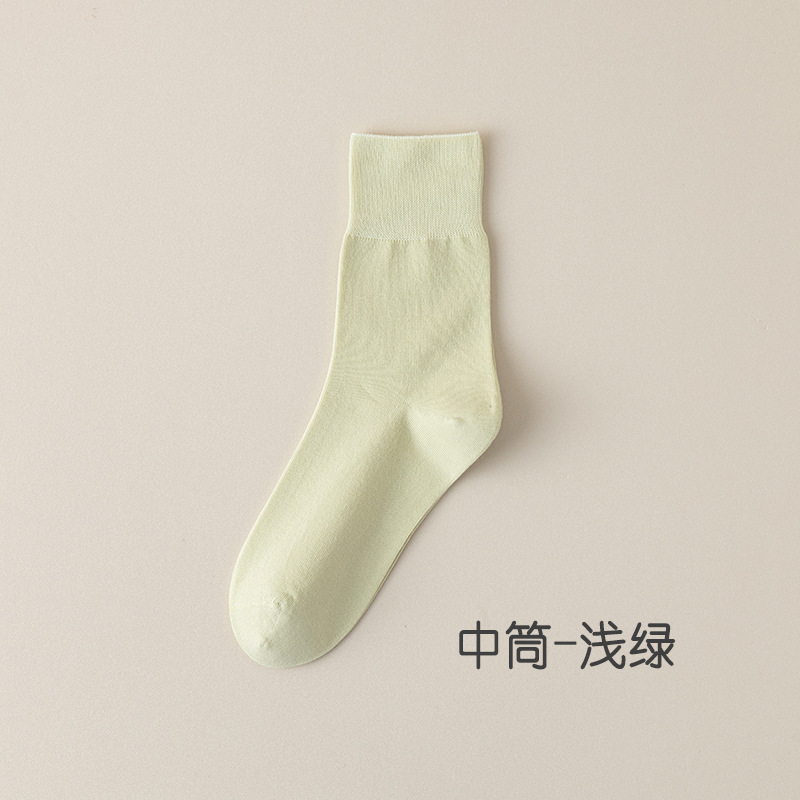 女性用春秋純綿ミドルソックス、綿100%ゆったりソックス、綿靴下、女性用靴下、諸暨靴下卸売、骨なし産後靴下|undefined