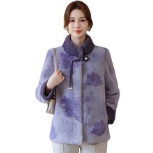 洋气妈妈冬装仿水貂绒外套2025新款中老年女秋冬款皮毛一体大衣潮