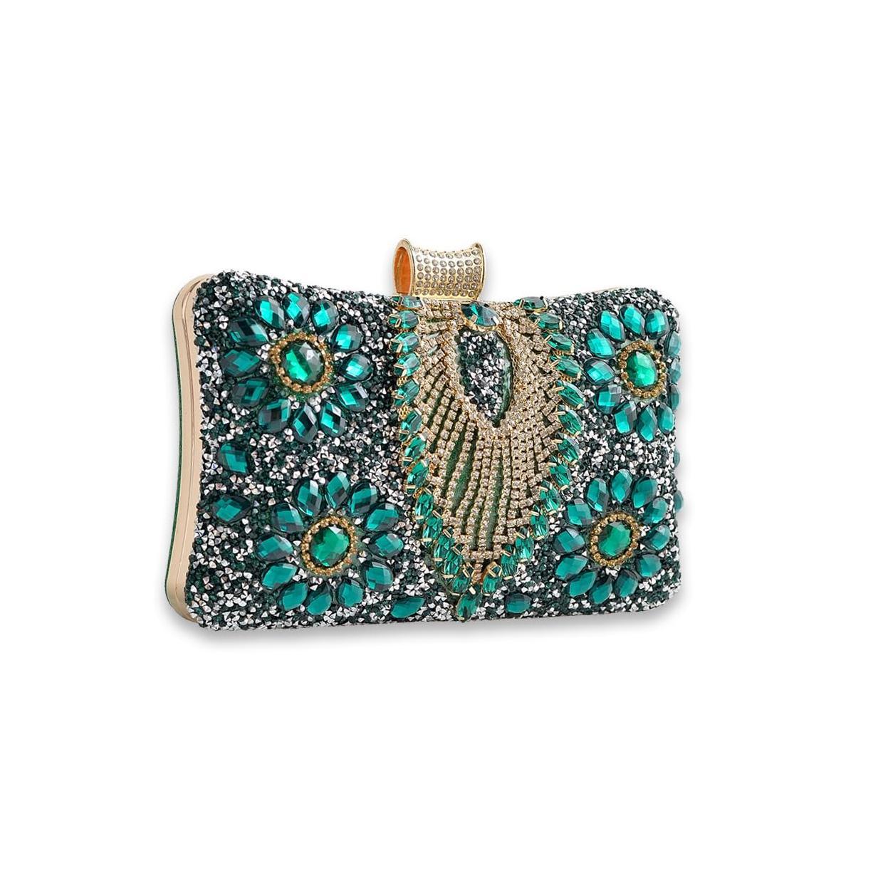 2025 New Luxury Diamond-Encrusted Cheongsam Clutch Bag, Rhinestone Evening Bag For Formal Gowns With Chain Strap - Thumbnail 7