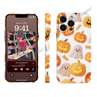 软萌治愈手绘万圣南瓜幽灵菲林壳苹果18pm超薄全包硬壳iPhone14pm