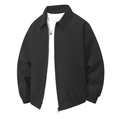 Best Selling American Retro Jacket for Men - Spring and Autumn Season Loose Casual Simple Collar Solid Color Jacket for Men