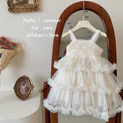 Girls' Dress 2024 New Princess Dress Children's Tank Top Cake Dress Baby Girl Tutu Puff Dress