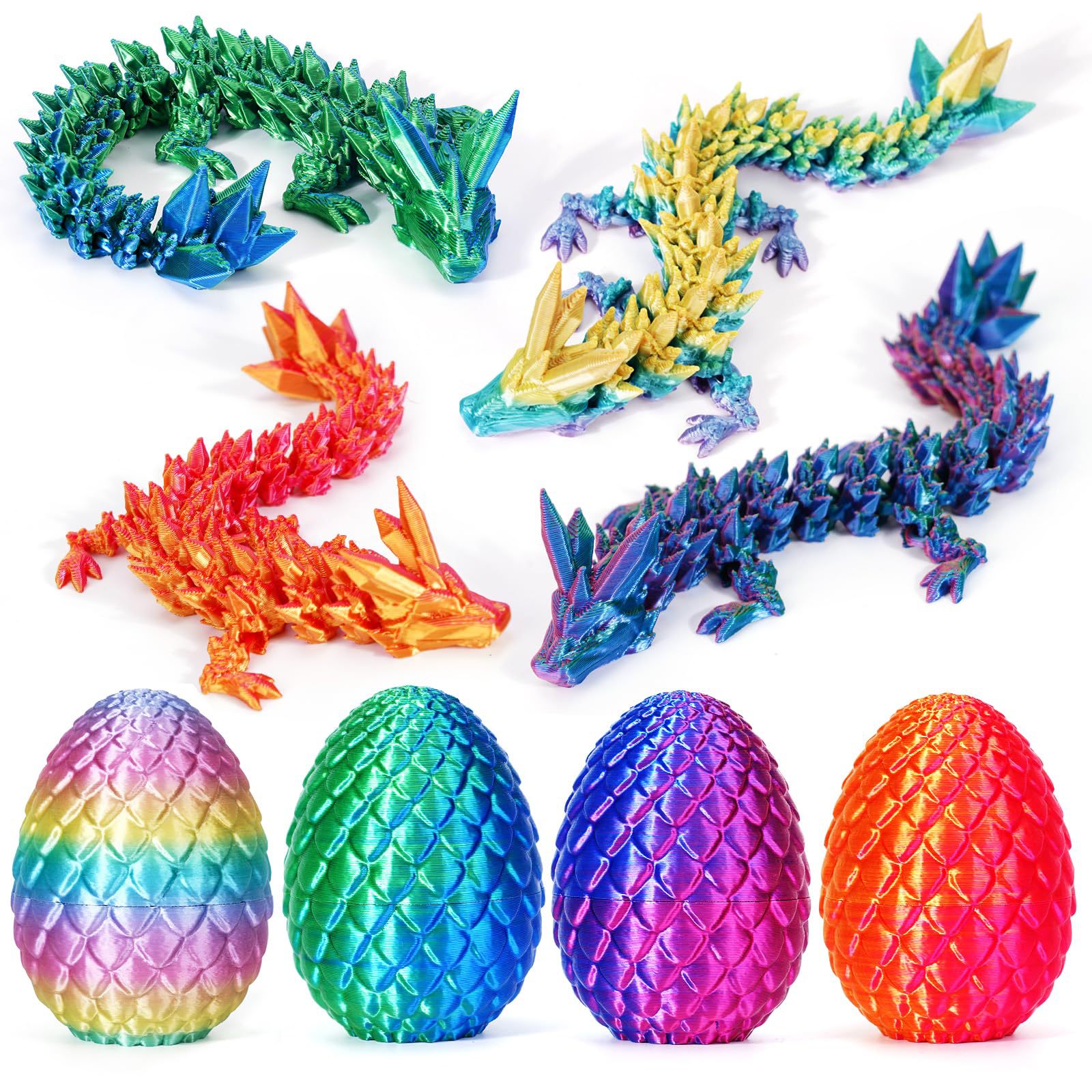Amazon Hot Selling 3D Printing Dragon Eggs Chinese Dragon Year Children's Toys Creative Ornaments Joint Dragon Foreign Trade Explosive