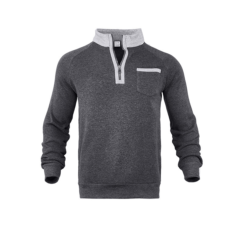 Men's Half Zip Sweatshirt With Stand Collar For Autumn And Winter_voghion.com