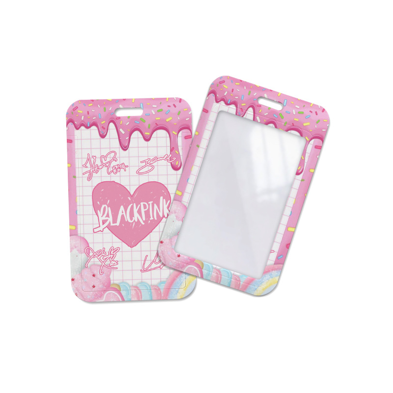 韩流卡通卡套SK爱心兔子马创意潮流塑料保护套双面推拉滑盖式卡套