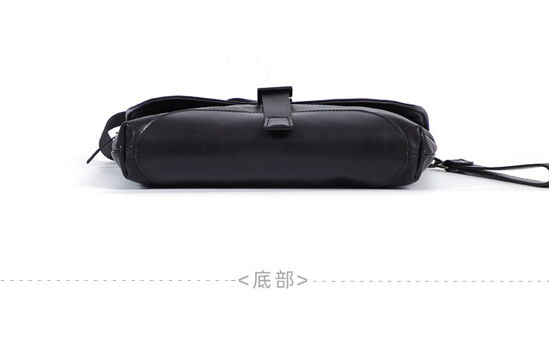Túi đeo chéo nam da bò thật kiểu dáng nhỏ gọn, túi cầm tay thời trang 29×11×17 cm — màu đen chi tiết 15