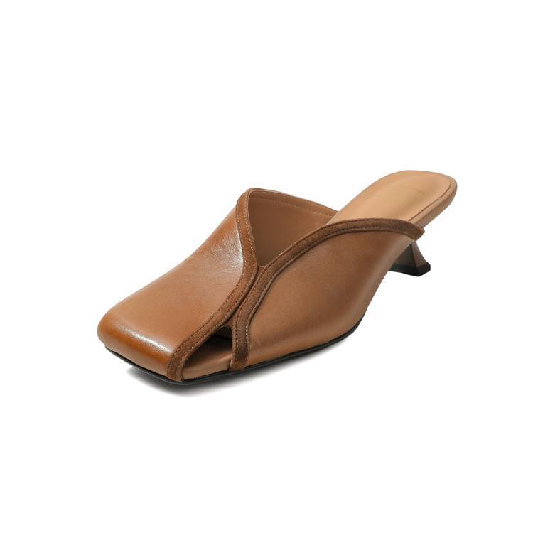 CHIKO Edi Square Toe Kitten Heels Clogs/Mules Shoes
