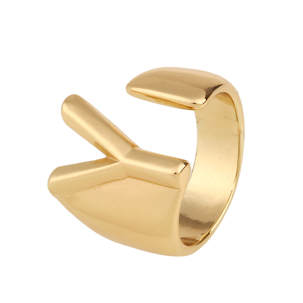 5g Weight Birthday Occasion Copper Material Letter Pattern Unisex Gender Fashion Style Fashion New Style Copper 26 English Letter Ring 35
