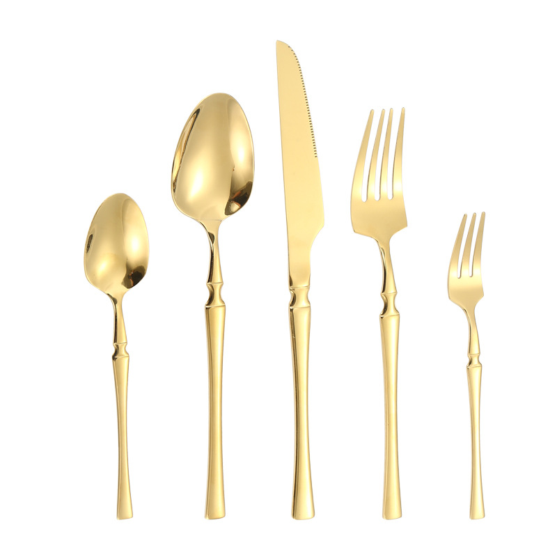 Amazon transfronteriza vajilla de acero inoxidable 16/20/24 traje cintura pequeña cuatro piezas principales caja simple cuchillo, tenedor y cuchara traje