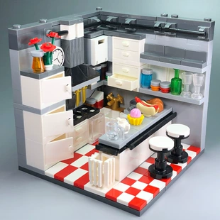 Мини-конструктор MOC: фигурки и кухонный интерьер