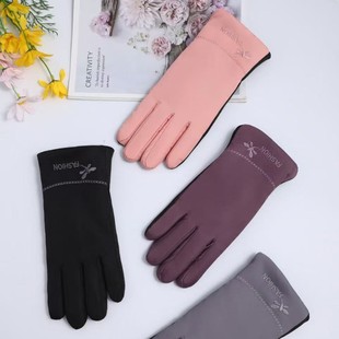 Outdoor Ski Gloves New Style Women's Cycling Fleece-Lined Thickened Non-Slip Windproof Gloves Winter Night Market Early Market Wholesale