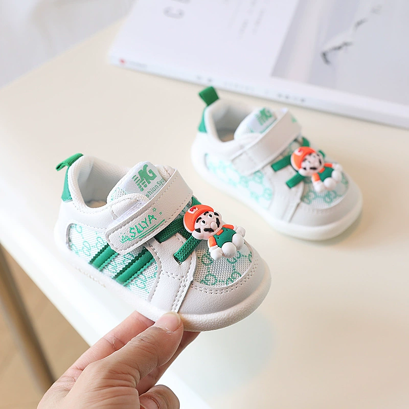 Поколение весенне-осенних мужских и женских детских спортивных ботинок 0-3 с половиной лет детские туфли с двойной сеткой и мягким дном для малышей