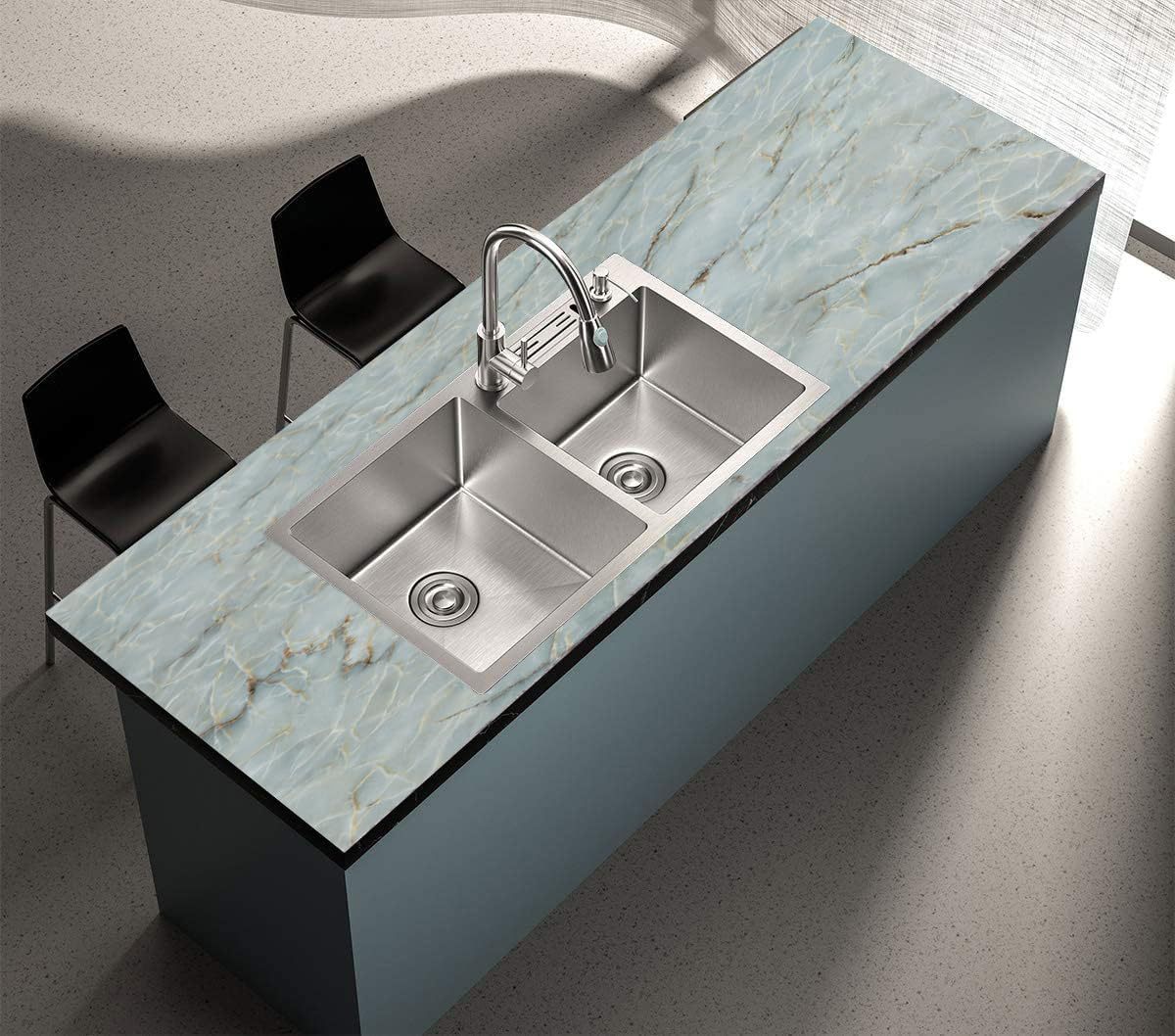 Yeşil Yeşim Kendinden Yapışkanlı Soyma Çubuğu Su Geçirmez Mermer Duvar Kağıdı Banyo Dolapları ve Mutfaklar İçin Uygundur_voghion.com