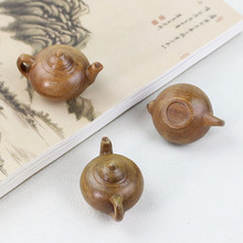 文玩手把件把把壶绿檀木雕刻盘玩麻将茶宠小摆件办公室桌面小玩偶