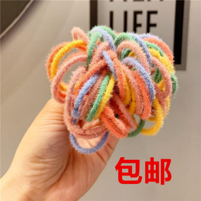 秋冬毛绒发圈儿童皮筋不伤发女扎头发高弹力宝宝扎头绳马卡龙发绳