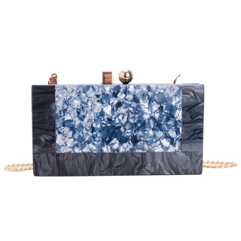 Bolsas de cena de damas transfronterizas bolsas de fiesta empalmadas bolsas acrílicas de tendencia bolsas de cadena de hombro bolsas de mano bolsas de noche