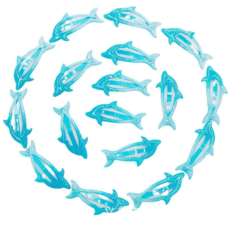 New transparent drip glitter cute dolphin hairpin BB clip animal hairpin animal water drop clip side clip bangs clip