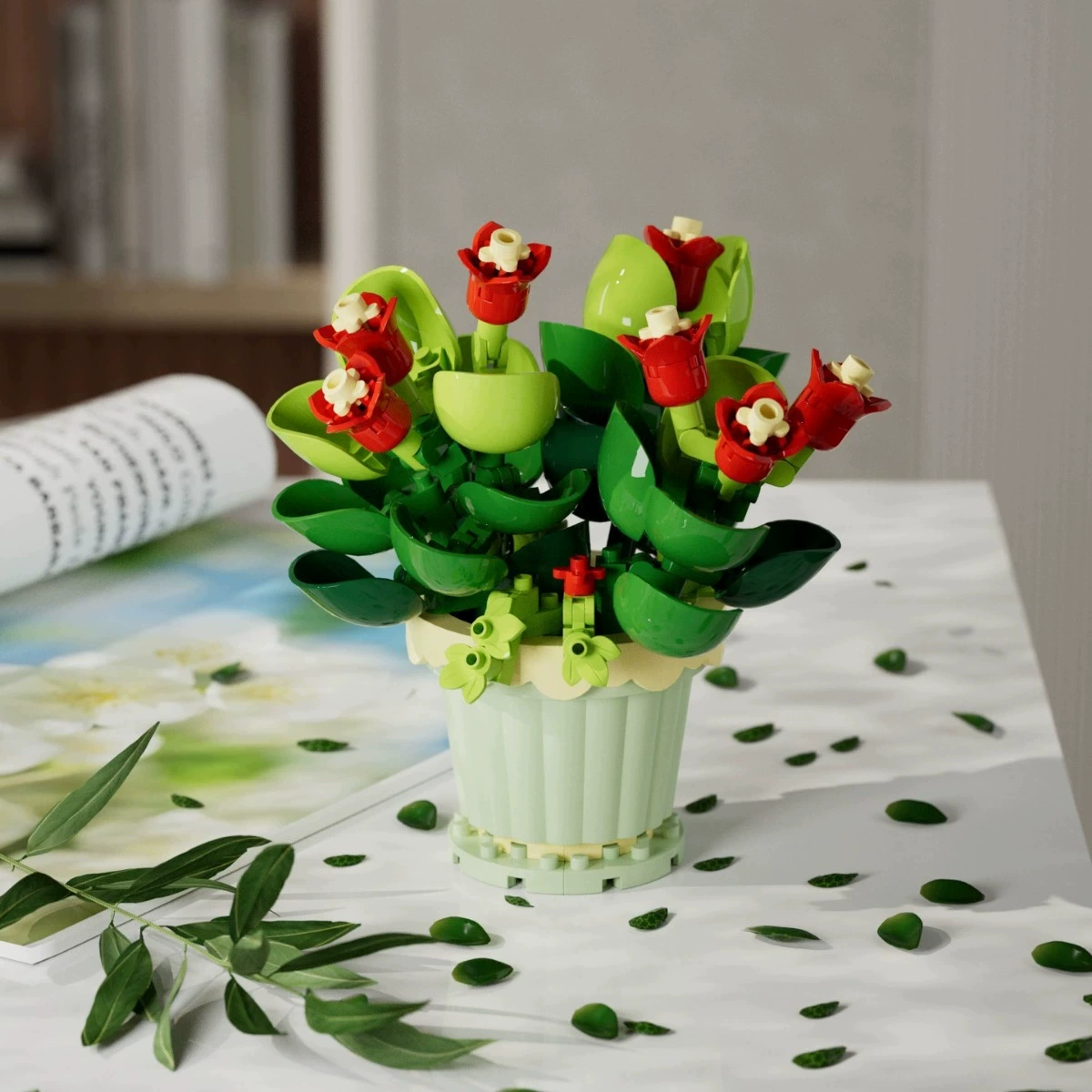 Lego, конструктор, минифигурка, игрушка, розы, подсолнух