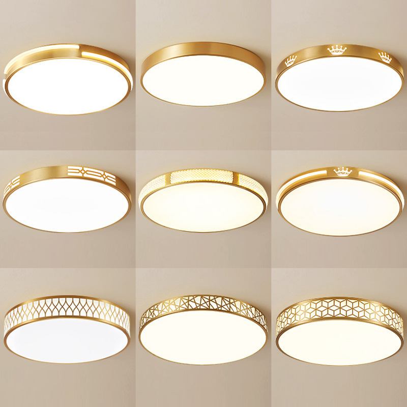 Casual Modern All-Copper Ceiling Lamp Golden Master Bedroom Lamp Led Scandinavian Creative Corridor Aisle Balcony Lamp Ultra-Thin Casual Modern All-Copper Ceiling Lamp Golden Master Bedroom Lamp Led Scandinavian Creative Corridor Aisle Balcony Lamp Ultra-Thin