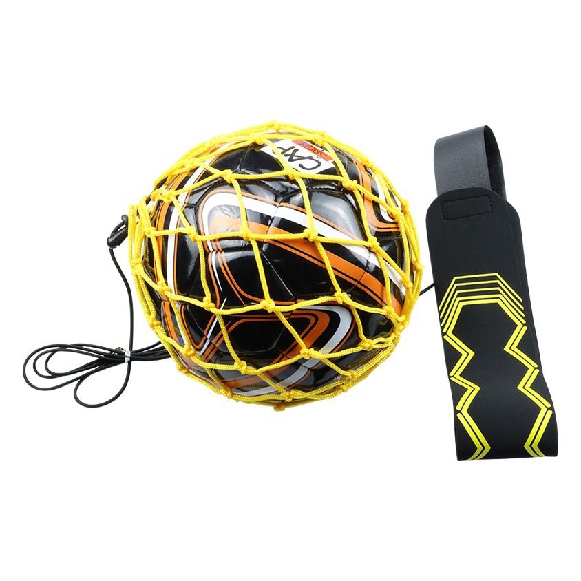 Pelota de fútbol entrenador cinturón neto bolsa de pelota de bolsillo práctica pelota de fútbol para niños con cinturón de pelota de cuerda equipo de entrenamiento