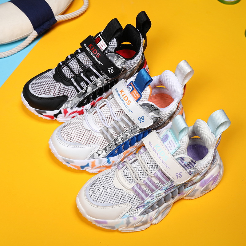 bkg儿童运动网面鞋男童镂空洞洞夏季透气女童鞋中童鞋子新款单网