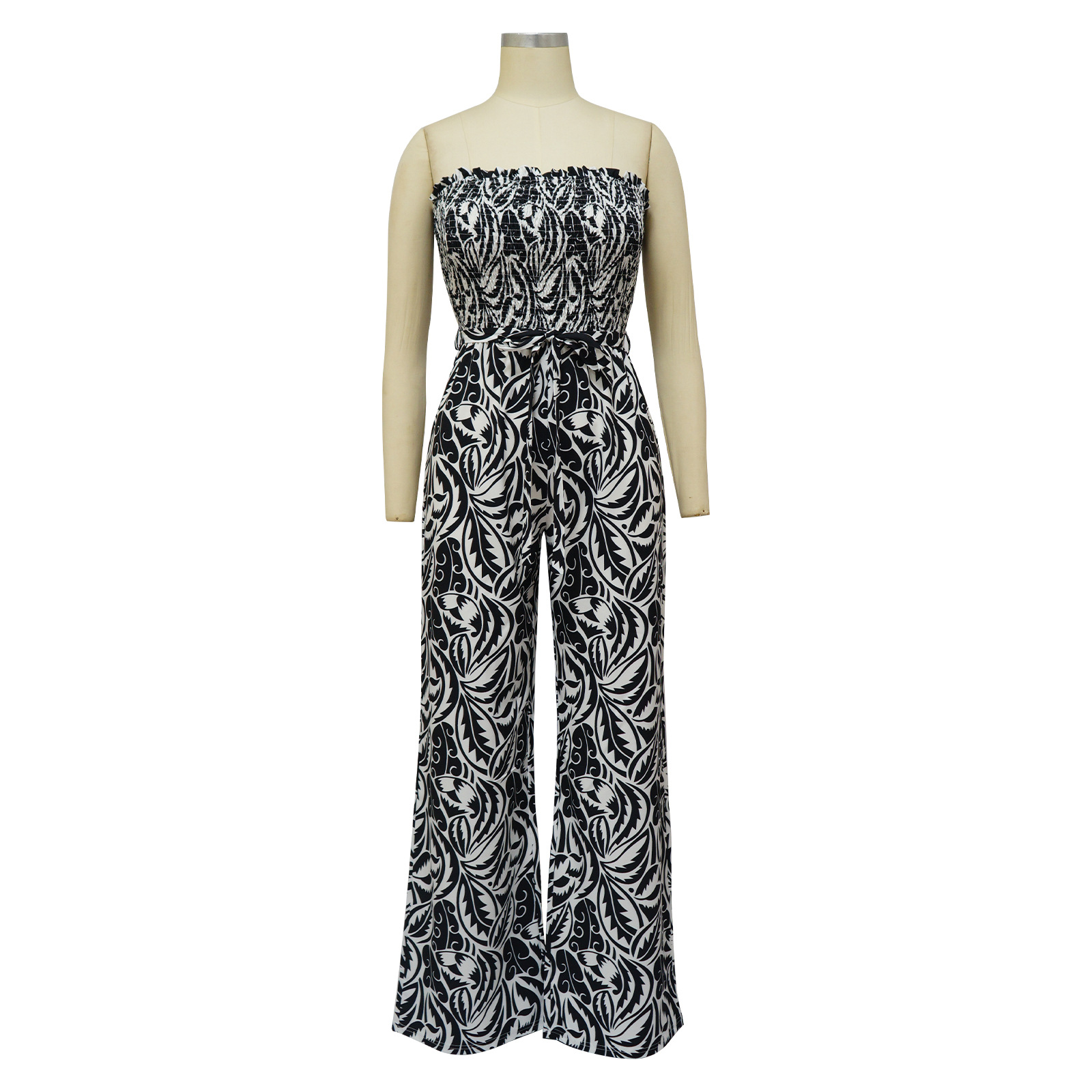 Mid Waist Waist Line High Elasticity Elasticity Women'S Holiday Street Streetwear Leaf Full Length Printing Backless