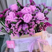 精美玫瑰干花鲜花香皂紫玫瑰套装家居摆设送人节日礼物