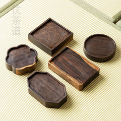 Excellent Tea Ceremony Black Sandalwood Whole Wood Pot Holder Dry Infusion Table Small Tea Table Solid Wood Pot Holder Teapot Support Pot Mat Tea Tray