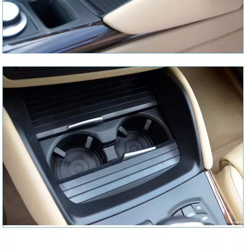 Suitable for Bmw X5 X6 Cup Holder Curtain Chain Plate Cigarette Lighter E70 Armrest Cover New Electroplated Trim Strip