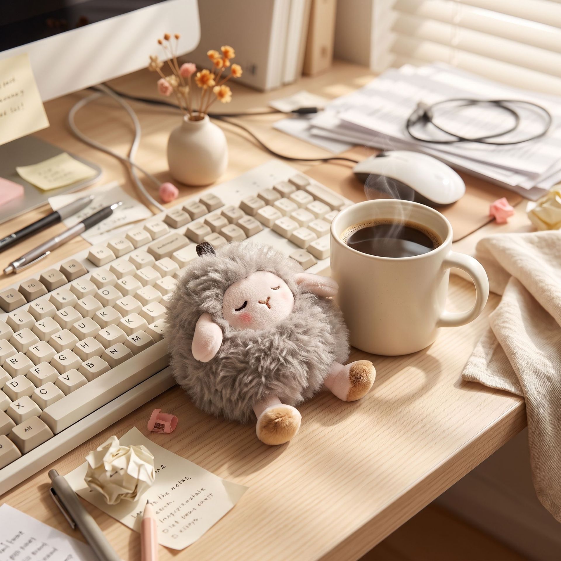 Cute little sheep plush toy keychain, stuffed sheep ball doll, bag pendant for girls born in the year of the Sheep