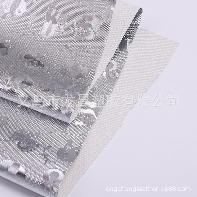 Pore-patterned 0.5mm sheepskin leather silver pvc leather bag packaging material stationery leather fabric pic 8