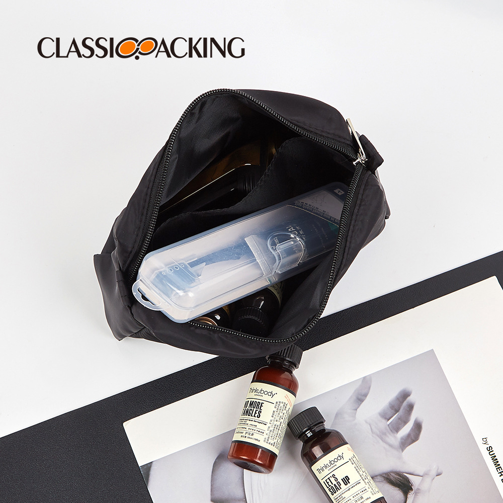 Bolsa de cosméticos portátil simple, bolsa de almacenamiento para productos para el cuidado de la piel de gran capacidad, bolsa de lavado de viaje, se puede imprimir con logotipo