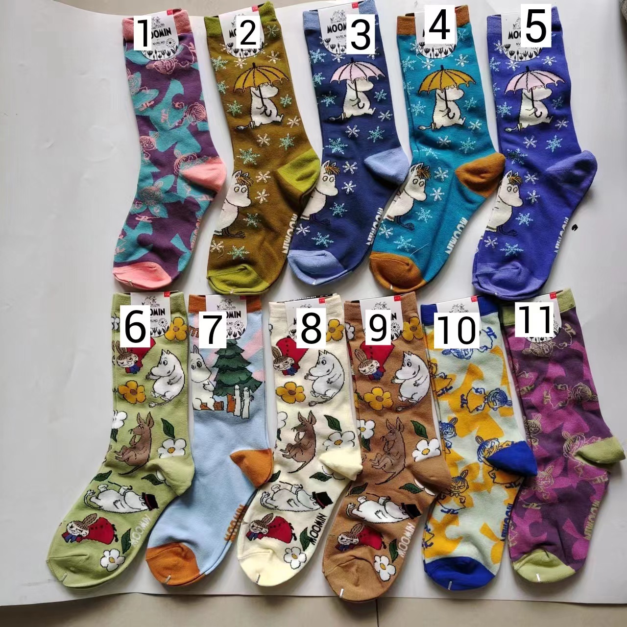 2025d New Yami Moomin Cartoon Pattern Women's Mid-Calf Student Trendy Socks_voghion.com